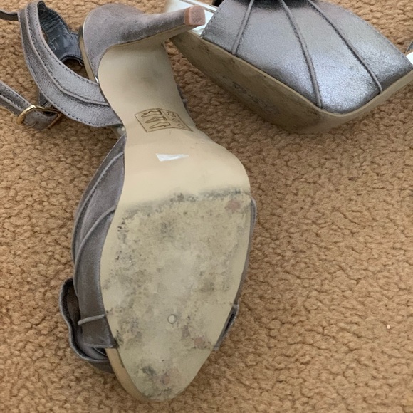 Pewter Rose Leather Evening Heel UK 6/ US 8 - Picture 4 of 5